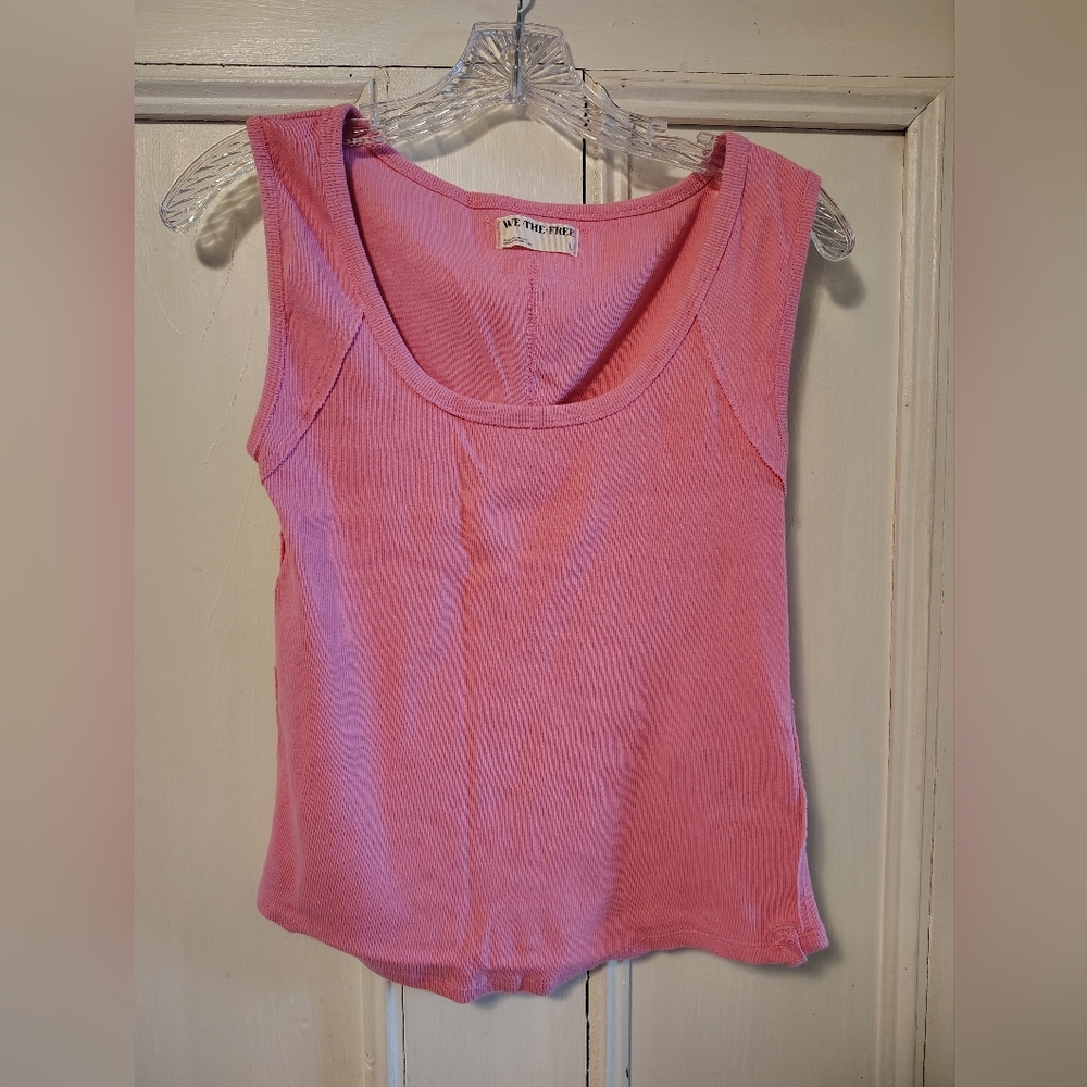 We The Free Fitted Pink Tank Top Size Large